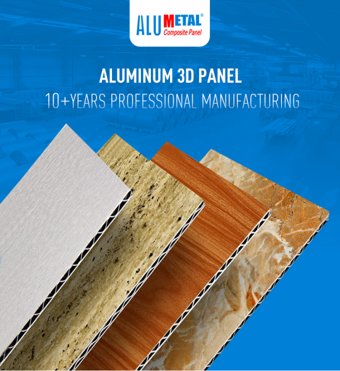 O exterior perfurou o painel de parede de alumínio de 3d 4d