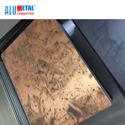 folha composta 1000mm interno de alumínio do painel do metal de cobre de 4mm