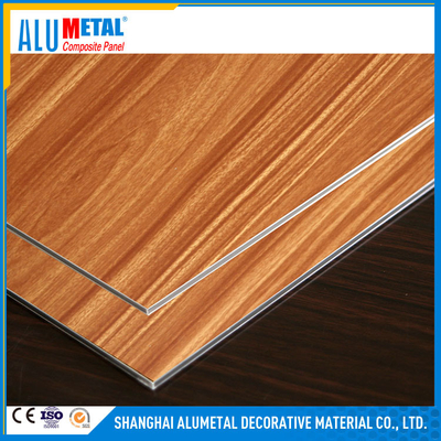 painel composto de alumínio escovado de madeira Matt Glossy de 4mm