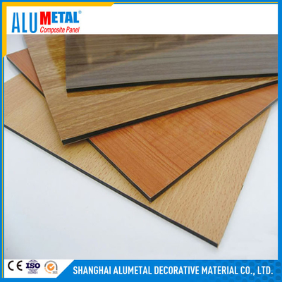 da folha composta de madeira do painel da liga de alumínio de 8mm material decorativo