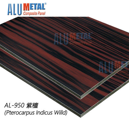 o painel composto de alumínio de madeira de superfície Nano Acp de 1220X2440mm cobre 10mm exterior