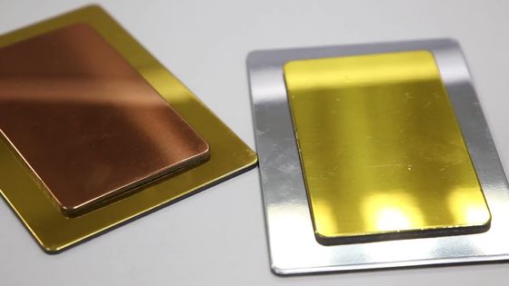 4mm anodizados 5086 folha composta de alumínio do ouro 1570mm do painel do espelho