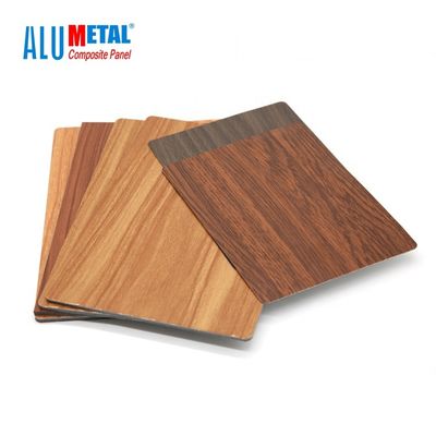 da folha composta de alumínio de madeira do PE 0.3mm ACP do painel de 3mm brilho 3D à prova de fogo