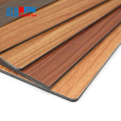 da folha composta de alumínio de madeira do PE 0.3mm ACP do painel de 3mm brilho 3D à prova de fogo