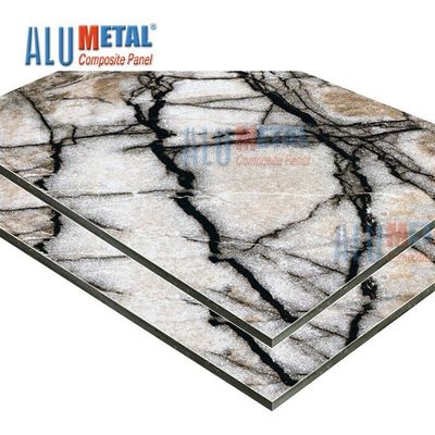 folha composta de mármore decorativa 4mm do Acp da alumina do painel AA3003 de 0.08mm 1500mm