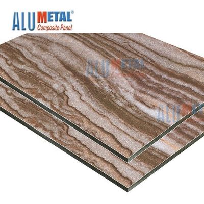 Odm composto de alumínio de mármore plástico 6mm de madeira do revestimento da parede exterior do painel de 0.08mm