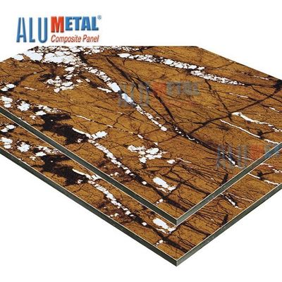 Revestimento composto de alumínio 2440mm Nano da parede do Acp da folha do painel do PE de mármore do LDPE 0.70mm