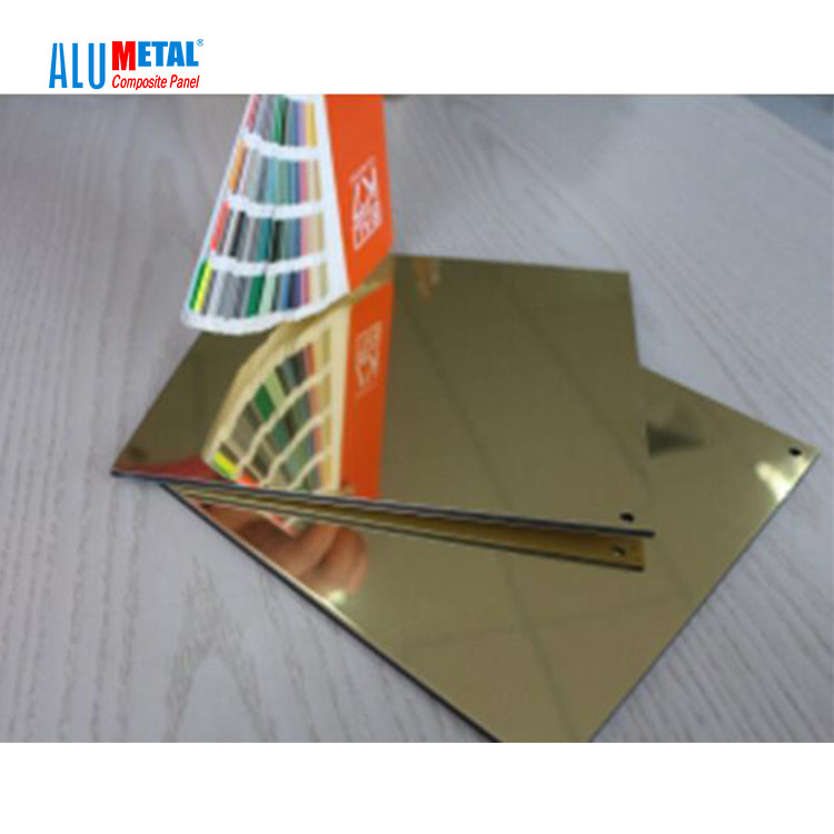 Parede interna do núcleo composto de alumínio dourado do Ldpe do painel 2440mm ACM do espelho