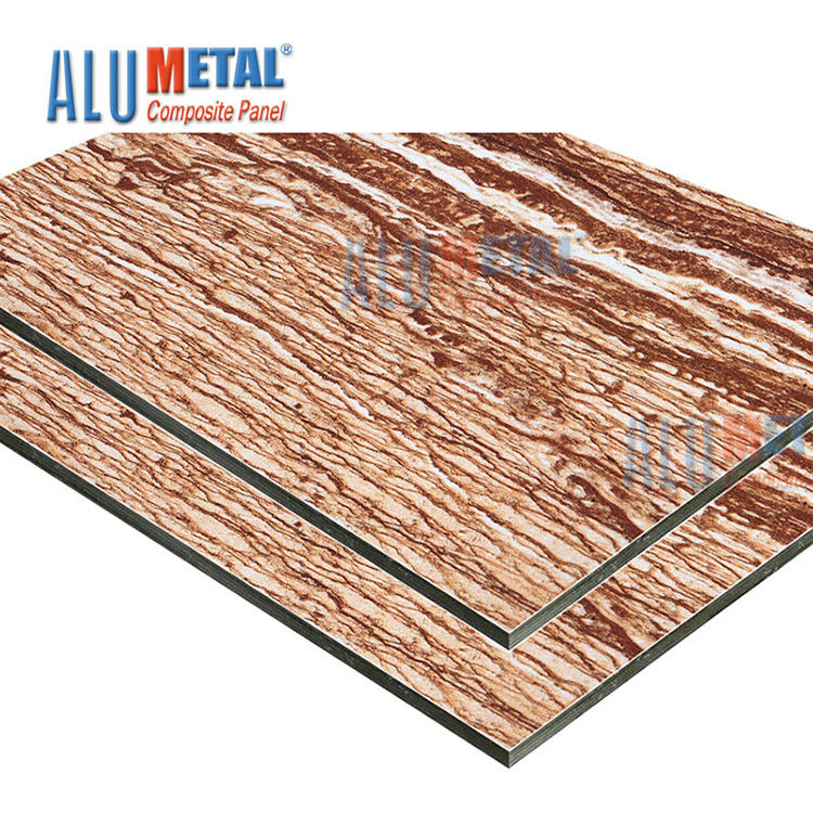 Revestimento composto de alumínio 2440mm Nano da parede do Acp da folha do painel do PE de mármore do LDPE 0.70mm
